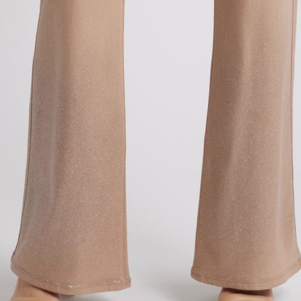 PAIGE Leenah Wide Leg Tan Silver Ombré Coated Jeans Denim Pants 28 6 8 NWT Luxe - Picture 4 of 9